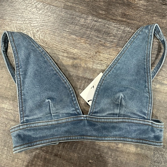NWT LNDN Denim Bra Top - Picture 1 of 4